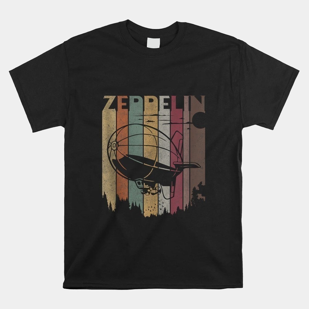 Zeppelin Retro 70S 80S Dirigible Airship Zepelin Zepplin Shirt